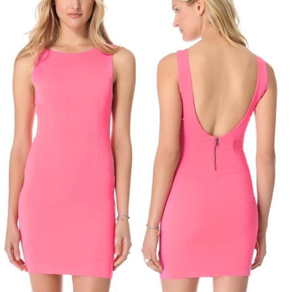 Sleeveless Pink Scoop-Back Bodycon Dress